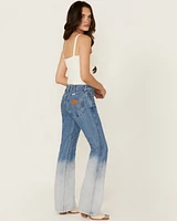 Wrangler Women's Westward Light Wash Dip Dye Mid Rise Bootcut Denim Jeans
