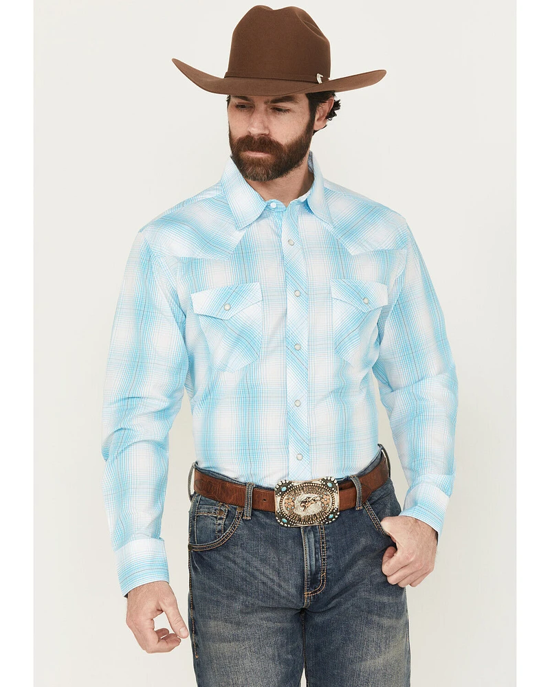 Wrangler 20X Men's Plaid Print Long Sleeve Snap Stretch Western Shirt