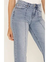 Shyanne Women's Light Wash High Rise Seamed Flare Jeans