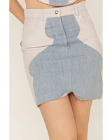 Understated Leather Women's Lil Mamma Scalloped Denim Mini Skirt