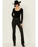 Vibrant Denim Women's Rhinestone High Rise Bootcut Jeans