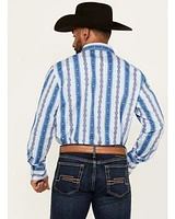 Wrangler Men's Checotah Southwestern Print Long Sleeve Snap Western Shirt