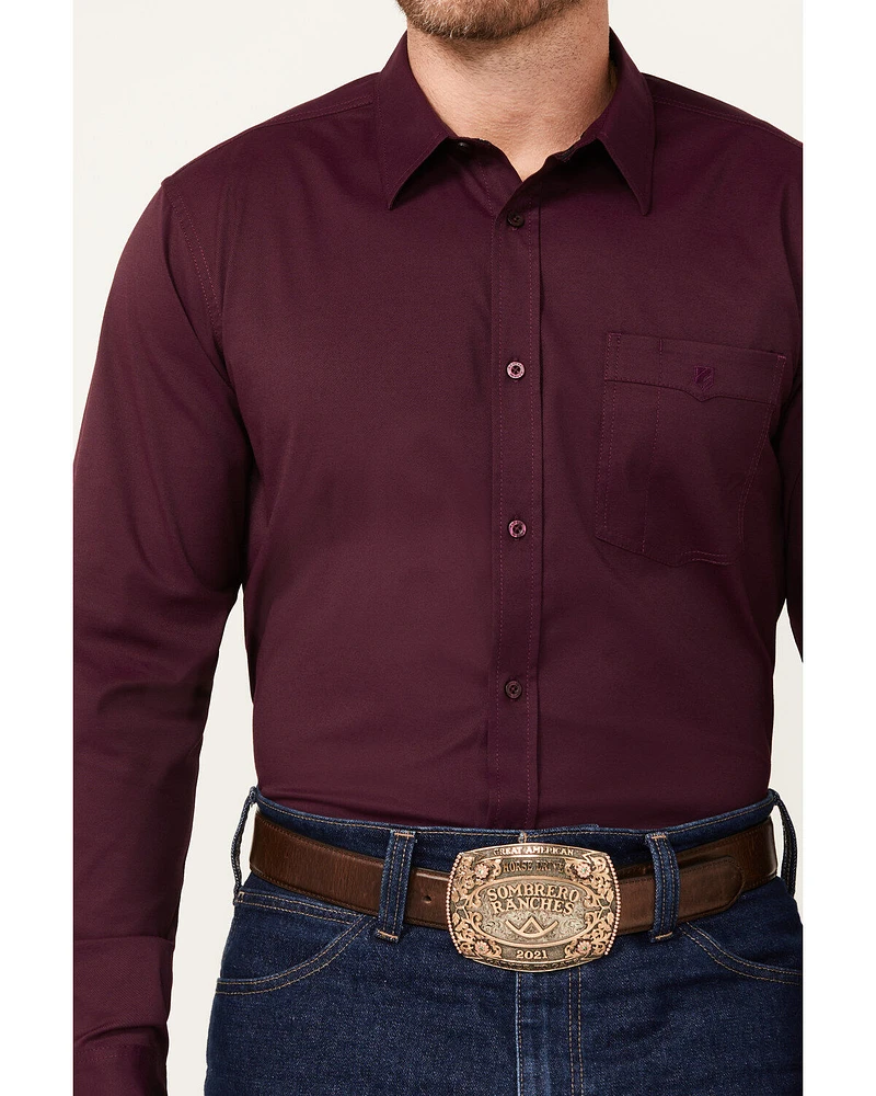 RANK 45® Men's Logo Long Sleeve Button-Down Performance Western Shirt