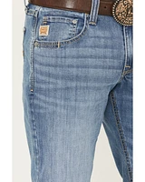 Cinch Men's Carter 2.0 Light Wash Relaxed Bootcut Performance Stretch Denim Jeans