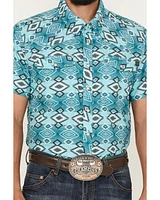 Rock & Roll Denim Men's TEK Southwestern Print Short Sleeve Snap Western Shirt