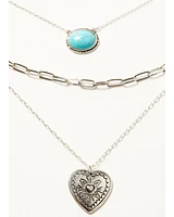 Shyanne Women's Heart And Stone Layered Necklace
