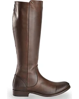 Frye Women's Chocolate Melissa Stud Back Zip Boots - Round Toe