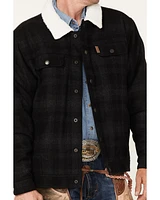 Cinch Men's Solid Sherpa-Lined CC Snap Wool Trucker Jacket