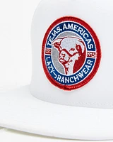 Lazy J Ranch Men's Solid White Tejas Americas Patch Mesh-Back Ball Cap