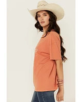 Blue B Women's Embroidered Smiley Rodeo Short Sleeve Graphic Tee