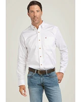 Ariat Men's Solid Twill Fitted Long Sleeve Button-Down Western Shirt