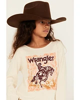 Wrangler Girls' Cowboy Long Sleeve Logo Tee