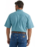 Wrangler Men's Classic Paisley Print Short Sleeve Button-Down Western Shirt