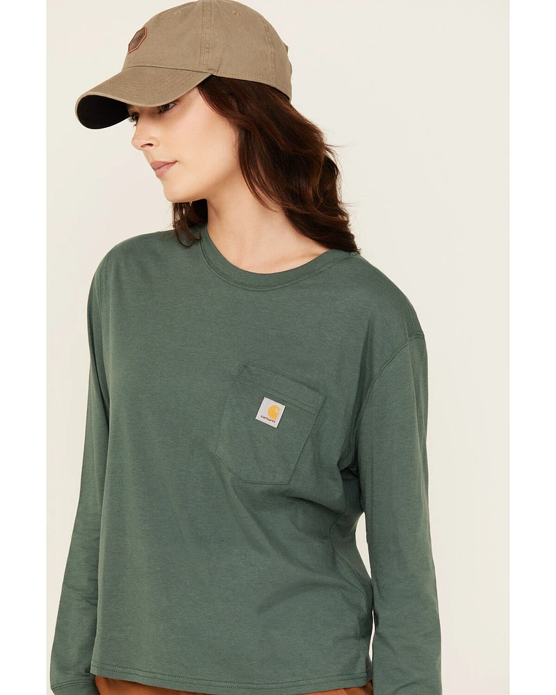 Carhartt Women's Tencel™ Fiber Series Logo Loose Fit Long Sleeve Work Tee