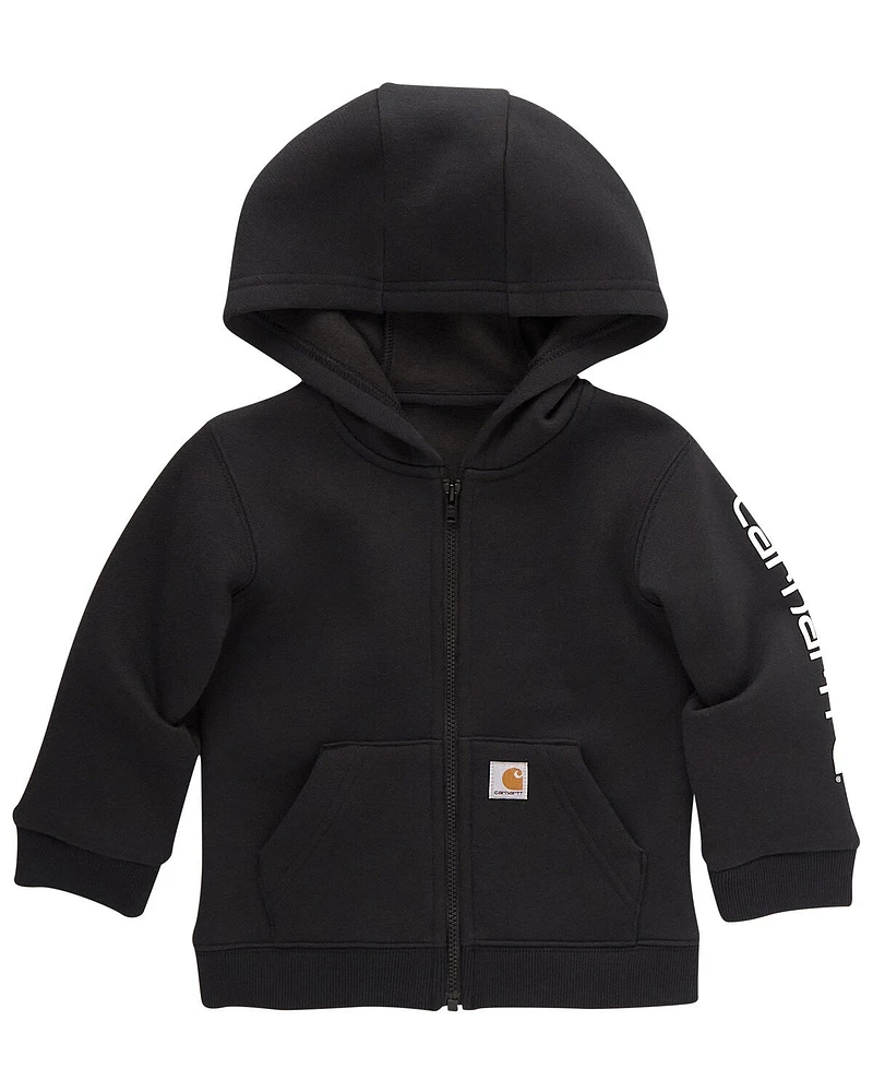 Carhartt Toddler Boys' Logo Zip-Up Long Sleeve Hooded Jacket