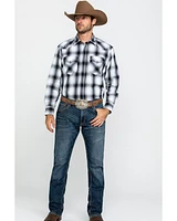 Pendleton Men's White Frontier Large Plaid Long Sleeve Snap Western Shirt