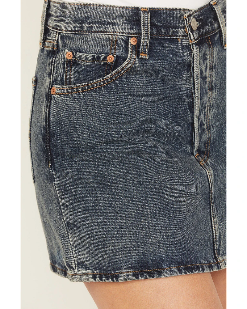Levi's Women's Medium Wash Denim Mini Skirt
