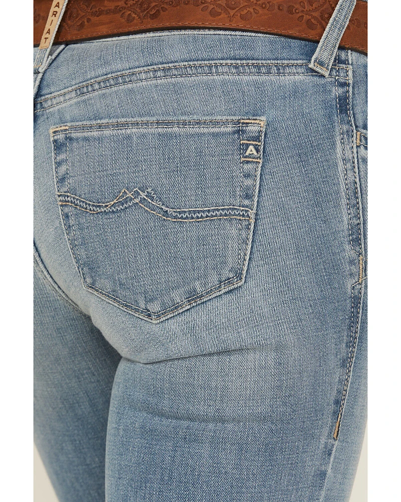 Ariat Women's Zoe Medium Wash Mid Rise Trouser Stretch Denim Jeans