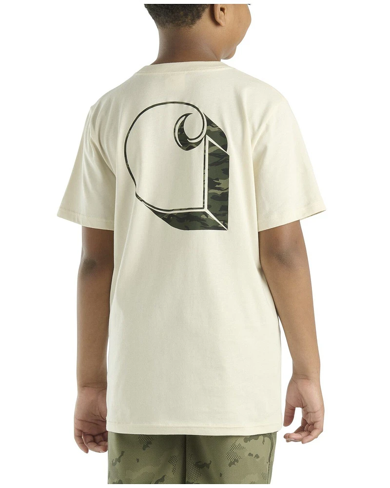 Carhartt Boys' Camo Logo Short Sleeve Pocket T-Shirt
