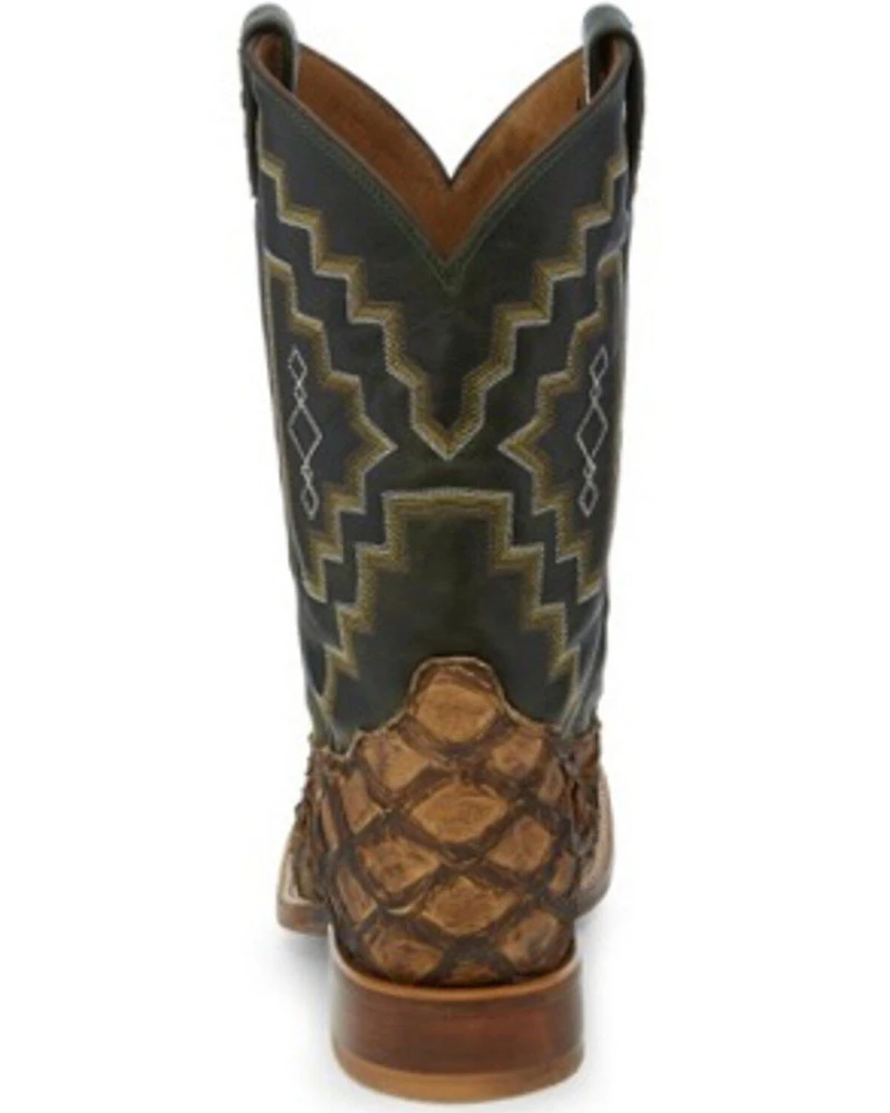 Tony Lama Men's Leviathan Exotic Pirarucu Western Boots - Square Toe