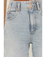 Free People Women's Aster Light Wash High Rise Straight Denim Jeans