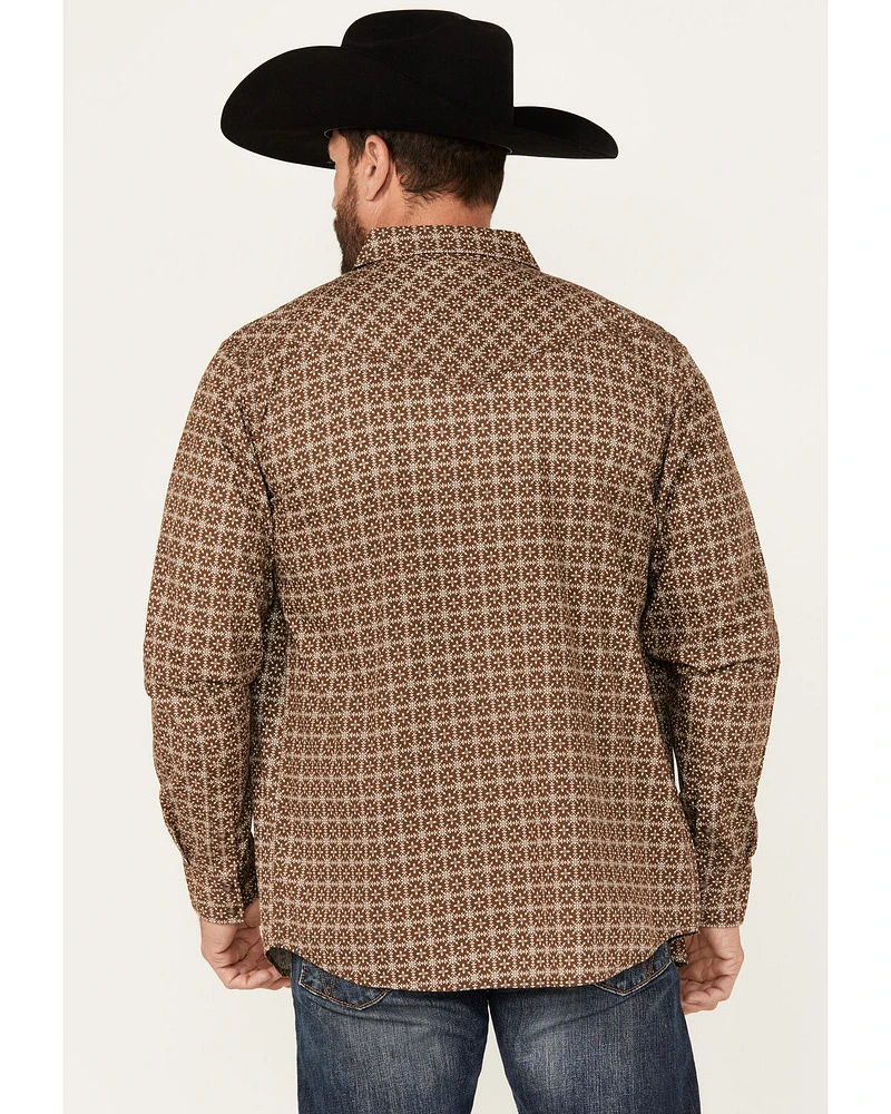 Moonshine Spirit Men's Time Bomb Geo Print Long Sleeve Snap Western Shirt