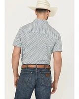 Panhandle Men's Geo Print Short Sleeve Snap Performance Western Shirt