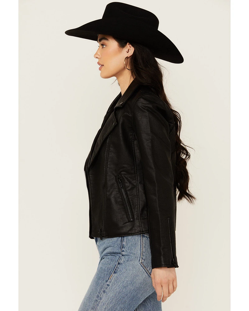 BLANKNYC Women's Faux Leather Moto Jacket