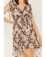 Shyanne Women's Printed Chiffon High-Low Dress