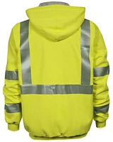 National Safety Apparel Men's FR Vizable Hi-Vis Waffle Weave Zip Front Work Sweatshirt