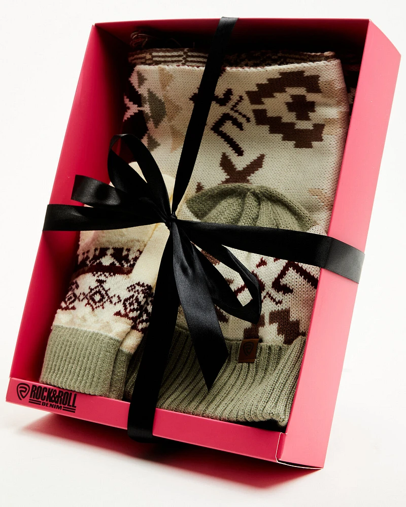 Panhandle Women's Southwestern Print Scarf Set - 3 Piece