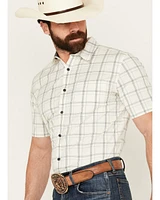 Cody James Men's Open Field Plaid Print Short Sleeve Button-Down Stretch Western Shirt