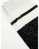 Brother's and Sons Men's Charcoal Rugby Stripe Crew Socks