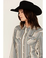 Wrangler Retro Women's Striped Long Sleeve Snap Western Shirt