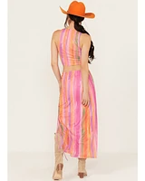 Show Me Your Mumu Women's Dazy Mesh Striped Midi Skirt
