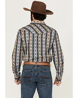 Gibson Trading Co Men's Sand Stone Wallpaper Striped Long Sleeve Snap Western Shirt
