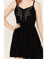 Idyllwind Women's Wilsonia Western Embroidered Sleeveless Button-Down Mini Dress