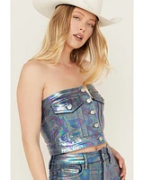 Vibrant Denim Women's Iridescent Tube Top