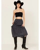 Originality Women's Handkerchief Hem Lace Midi Skirt