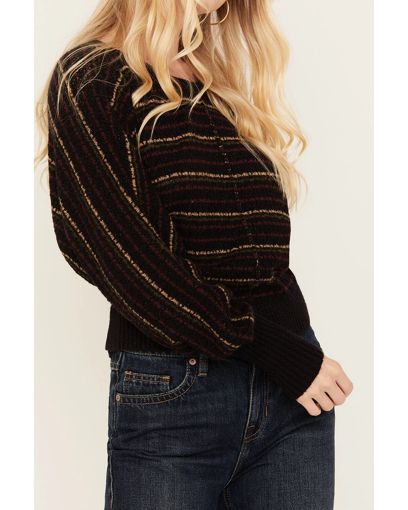 Shyanne Women's Lurex Striped Dolman Sweater