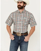 Cinch Men's Plaid Print Short Sleeve Button-Down Western Shirt