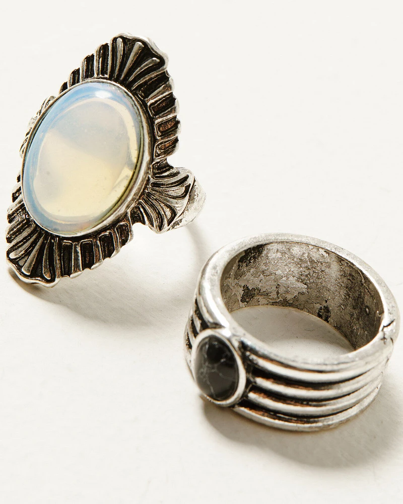 Shyanne Women's Moonstone Ring Set - 4 Piece