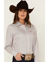 Cinch Women's Striped Long Sleeve Button-Down Western Shirt