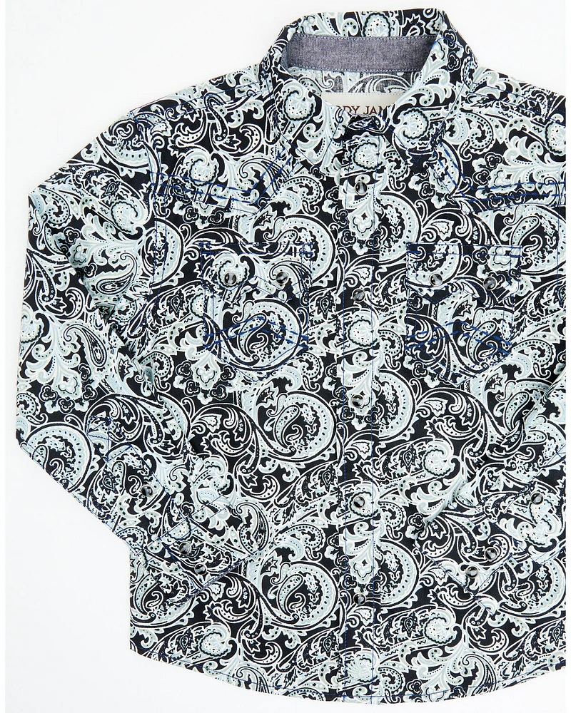 Cody James Toddler Boys' Showdown Paisley Print Long Sleeve Snap Western Shirt