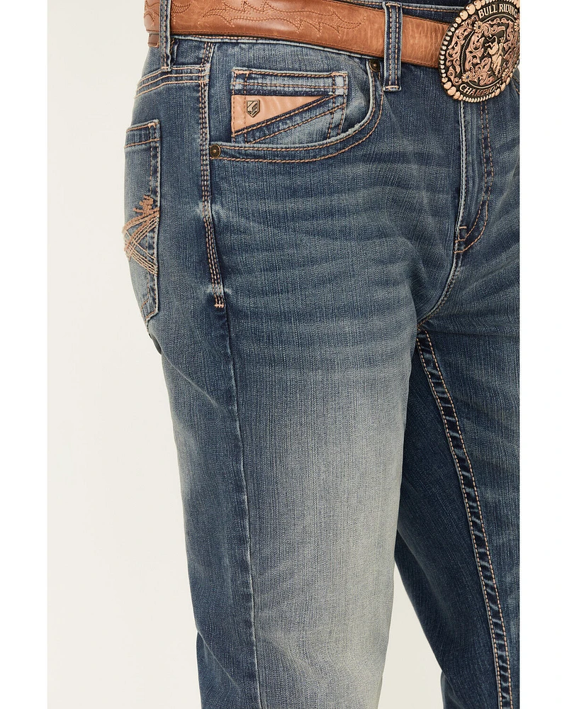 RANK 45® Men's Sidewinder Wash Ambush Slim Straight 4-Way Stretch Denim Performance Jeans - Tall