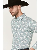 Ariat Men's Emanuel Palm Leaf Print Long Sleeve Button-Down Western Shirt