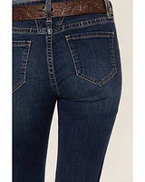 Rock & Roll Denim Women's Dark Wash Mid Rise Bootcut Jeans