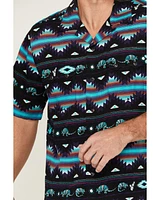 Wrangler Men's Southwestern Striped Short Sleeve Snap Western Shirt