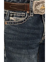 Rock & Roll Denim Boys' Medium Wash Two-Toned Stitch Bootcut Jeans