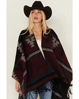 Shyanne Women's Southwestern Print Fringe Blanket Shawl